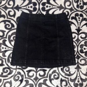 Black Denim Mini Skirt